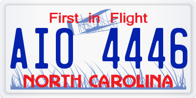 NC license plate AIO4446