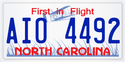 NC license plate AIO4492
