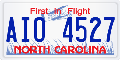 NC license plate AIO4527