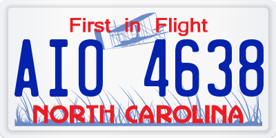 NC license plate AIO4638