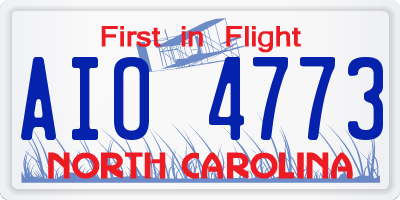 NC license plate AIO4773