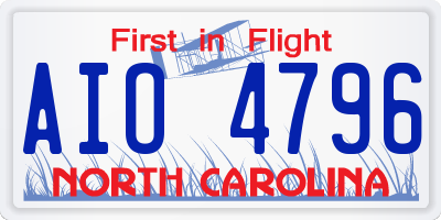 NC license plate AIO4796