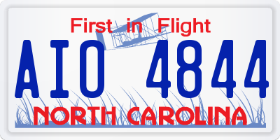 NC license plate AIO4844