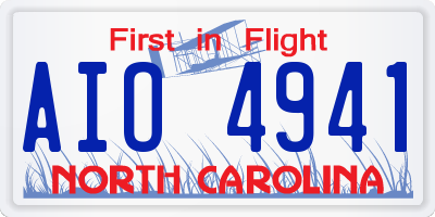 NC license plate AIO4941