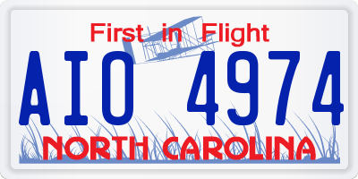 NC license plate AIO4974