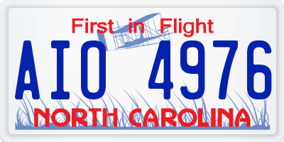 NC license plate AIO4976
