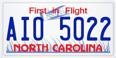 NC license plate AIO5022