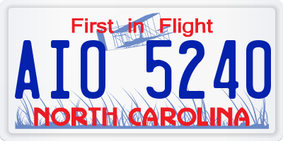 NC license plate AIO5240