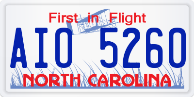 NC license plate AIO5260