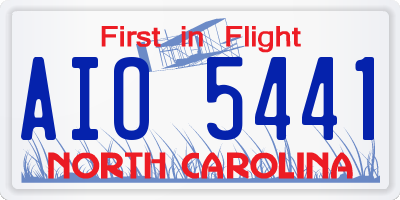 NC license plate AIO5441