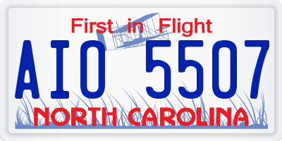 NC license plate AIO5507