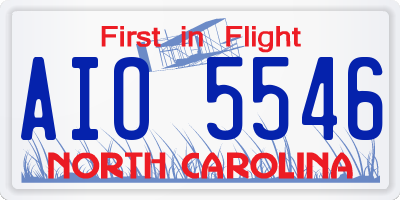 NC license plate AIO5546