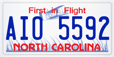 NC license plate AIO5592