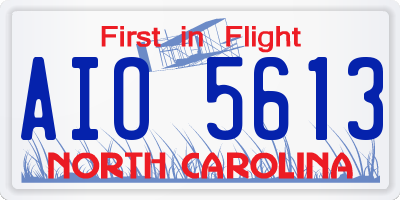 NC license plate AIO5613