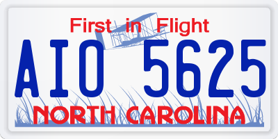 NC license plate AIO5625