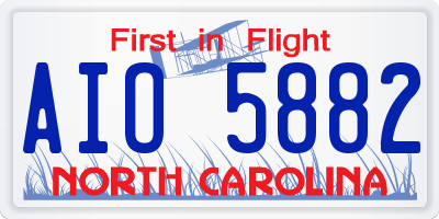 NC license plate AIO5882