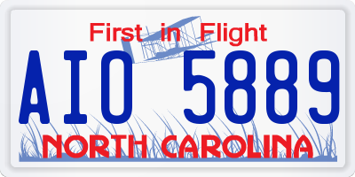 NC license plate AIO5889