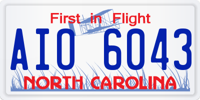NC license plate AIO6043