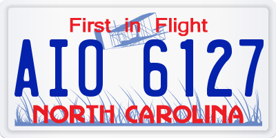 NC license plate AIO6127
