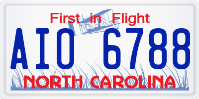 NC license plate AIO6788