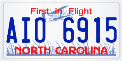 NC license plate AIO6915