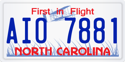 NC license plate AIO7881