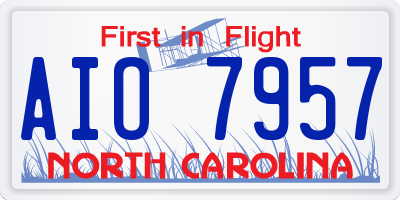 NC license plate AIO7957