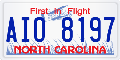 NC license plate AIO8197