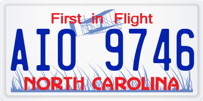 NC license plate AIO9746
