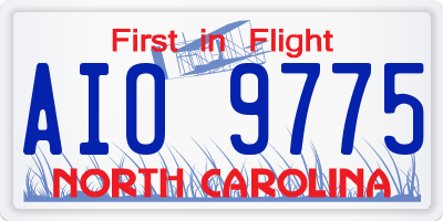 NC license plate AIO9775
