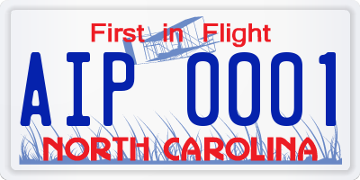 NC license plate AIP0001