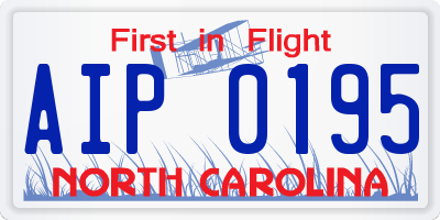 NC license plate AIP0195
