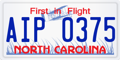 NC license plate AIP0375