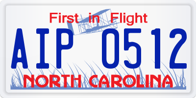 NC license plate AIP0512