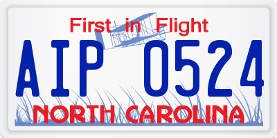 NC license plate AIP0524