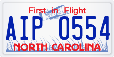 NC license plate AIP0554