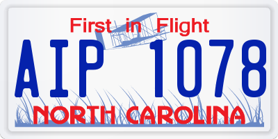 NC license plate AIP1078