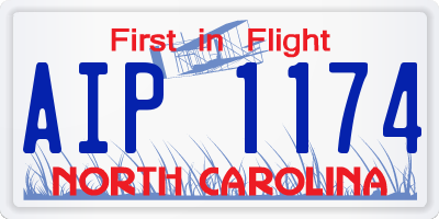 NC license plate AIP1174