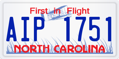 NC license plate AIP1751