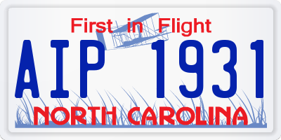 NC license plate AIP1931