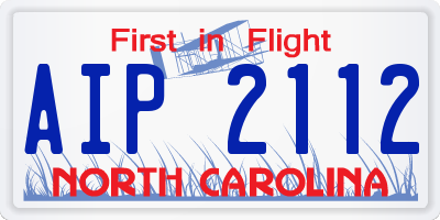 NC license plate AIP2112