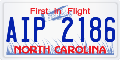 NC license plate AIP2186