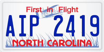NC license plate AIP2419