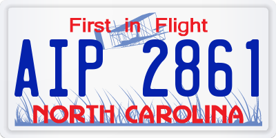 NC license plate AIP2861