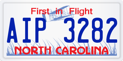 NC license plate AIP3282