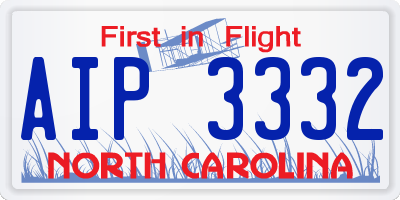 NC license plate AIP3332