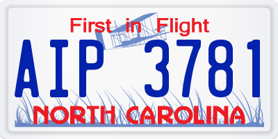 NC license plate AIP3781