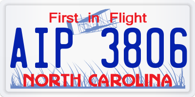 NC license plate AIP3806