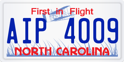 NC license plate AIP4009