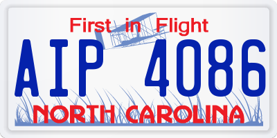 NC license plate AIP4086